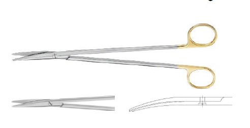 TC МЕТЦЕНБАУМ НОЖИЦІ ДЕЛ. ВИГНУТІ 230MM